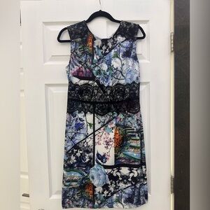 Floral and Lace Sleeveless Dress by Venus Large